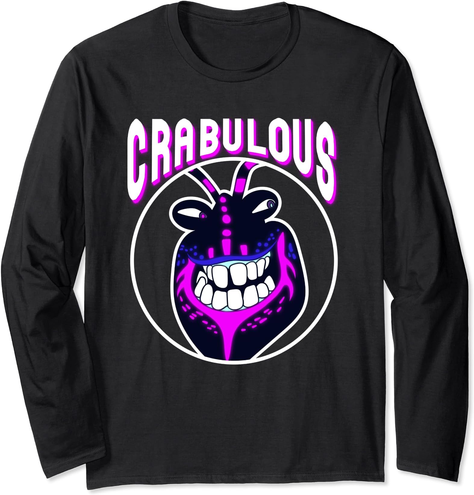 Moana Tamatoa Crabulous Neon Face Circle Portrait Long Sleeve T-Shirt
