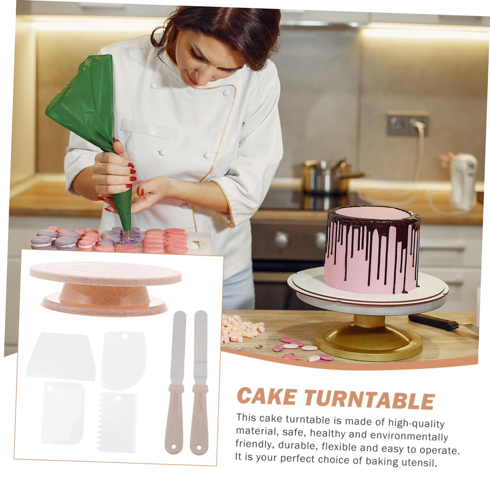 Kuchendrehtisch-ständer-Set Kuchendekorationstisch Zum Backen Backzubehör Aus Hochwertigem Material Mit Drehbarem Design Für Einfache Dekoration Und Reinigung