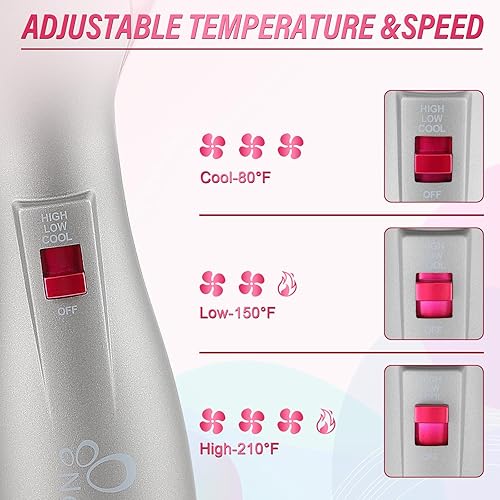 Miniatura 3 de NewWay Cepillo de aire caliente de 1000 W de potencia con protección contra sobrecalentamiento, enchufe ALCI para un secado y volumen seguro y
