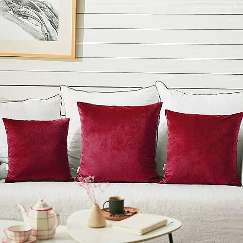 Miniatura 10 de FY FIBER HOUSE Paquete de 2 fundas de almohada de terciopelo, fundas de almohada cuadradas decorativas, suaves y sólidas, para sofá o sofá, 16 x 16