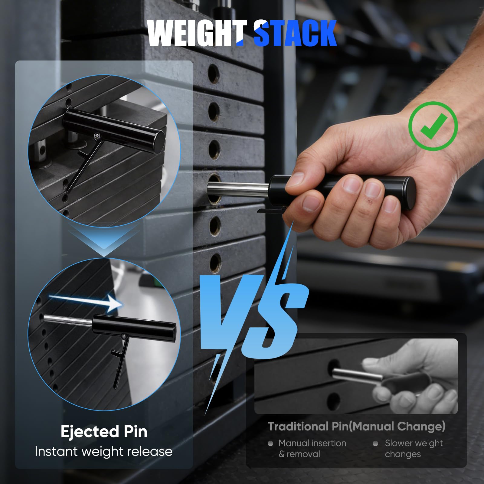 Perno per Pacco Pesi da Palestra,2 Set Perni di Ricambio per Drop Set Accessori per Loading Pin e Attrezzature per l'Allenamento della Forza