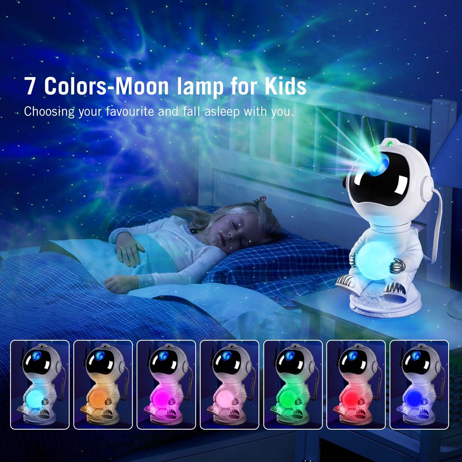 Veetop Astronauta Proiettore, Galaxy Proiettore di stelle e nebulosa, Proiettore Cielo Stella Regolabile, Timer e Telecomando, Rotazione a 360, Regali per Camera Bambini e Adulti