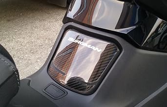 labelbike - 3D Sticker Motorcycle Scooter Fuel Tank Door Decoration and Protection in Resin Compatible with Suzuki Burgman 400 2017-2025 - Carbon Color