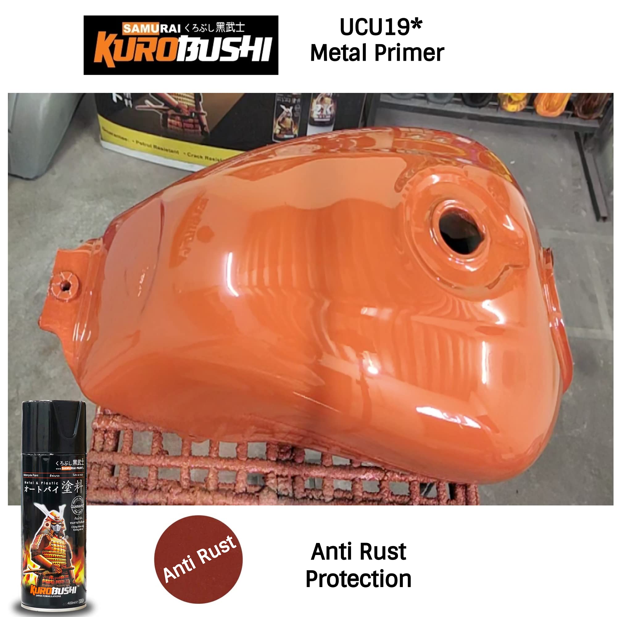 SAMURAI KUROBUSHI Spray Paint 1K Primer Coat UCU19* RED OXIDE ANTI