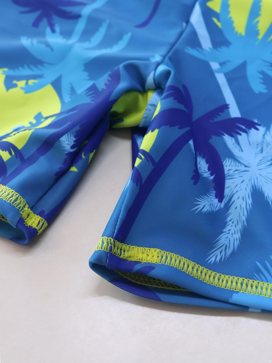Kids Boys 2-Piece Hot Spring Beach Swimsuit Tropical Print Bathing Suit Sun Protection Tankini Swimwear