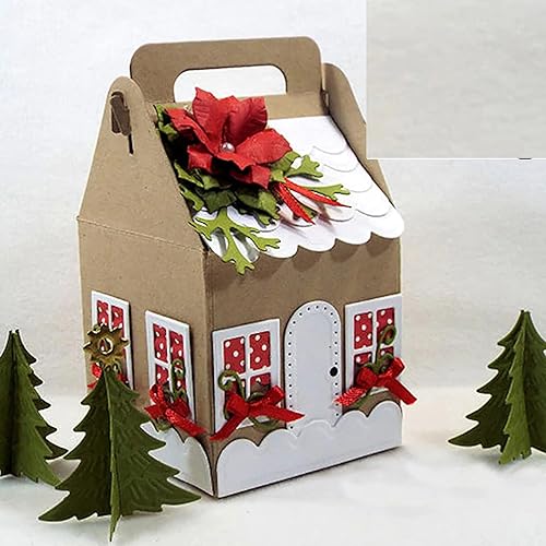 Miniatura 3 de Caja de Navidad para puerta de árbol troquelada de metal, caja de regalo de dulces de Navidad, plantillas cortadas, álbumes de recortes, álbum de