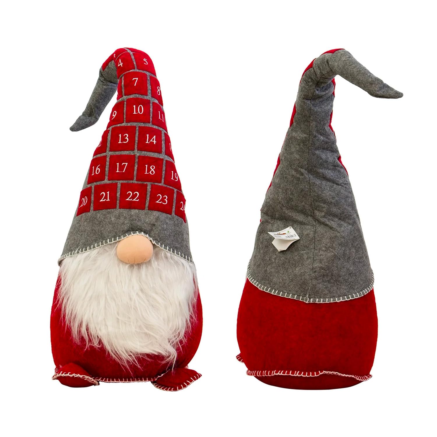 Avilia Gnomo di Natale Rosso con Cappello Calendario dell'Avvento 29x95cm - Ideale Come Decorazione Natalizia per Casa o Ufficio e Contare i Giorni Mancanti a Natale - Materiali Resistenti e Durevoli