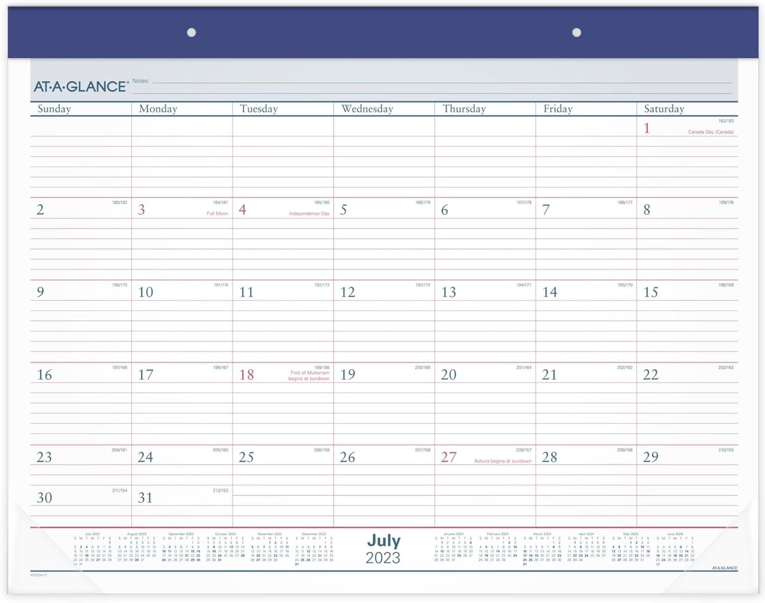 Amazon.co.jp ATAGLANCE (アット・ア・グランス) 20232024 デスクカレンダー マンスリーアカデミック