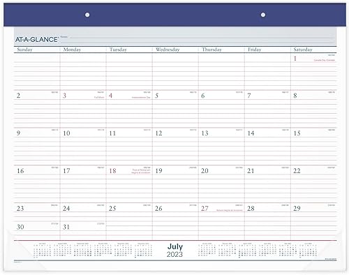 AT-A-GLANCE Calendario de escritorio 2023-2024, bloc de escritorio académico mensual, 21-34 x 17 pulgadas, estándar, dos colores (AYST2417)