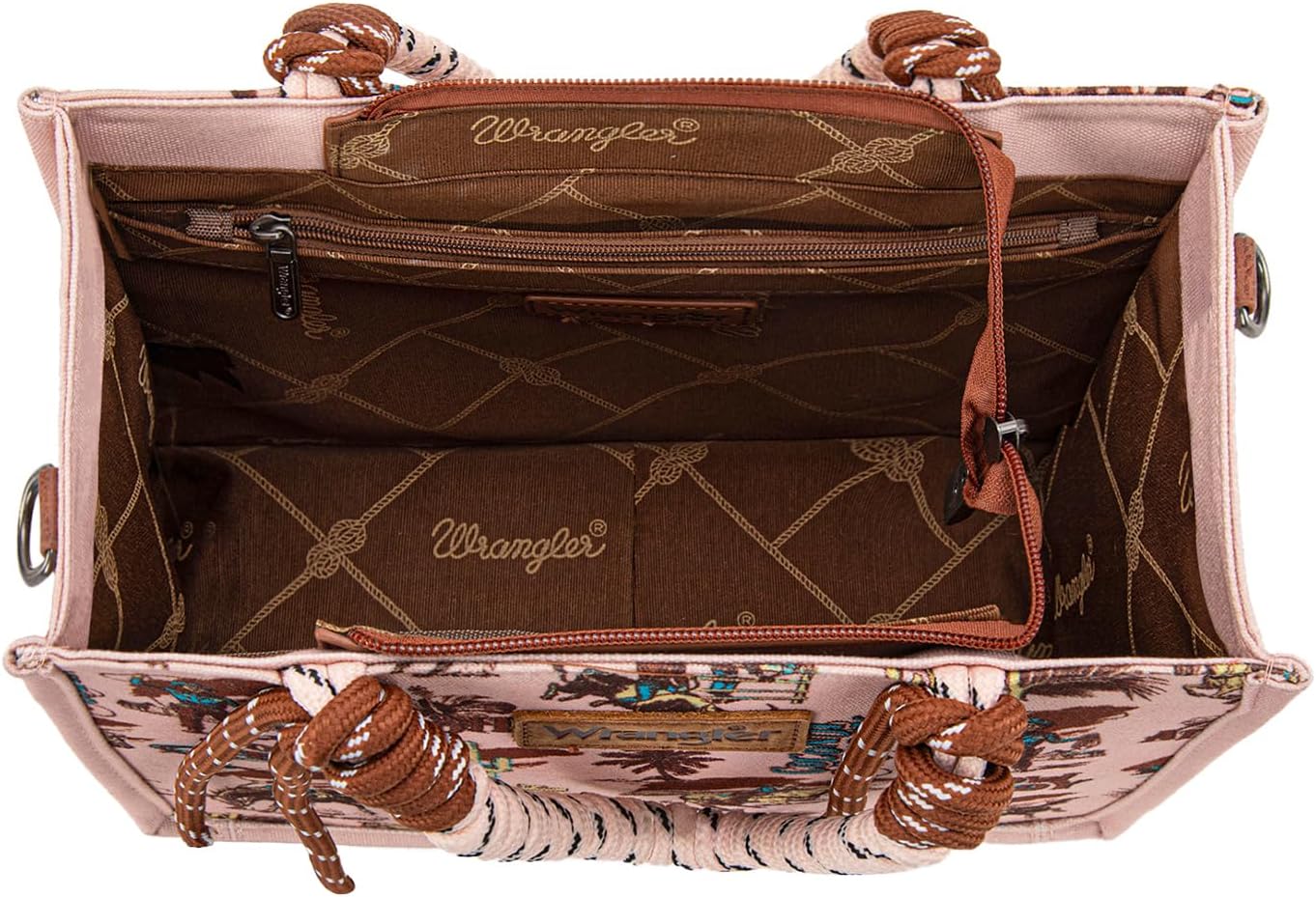 Montana West Wrangler Tote Bag Western Satchel Bags for Women with Braided Rope Handles - Image 5