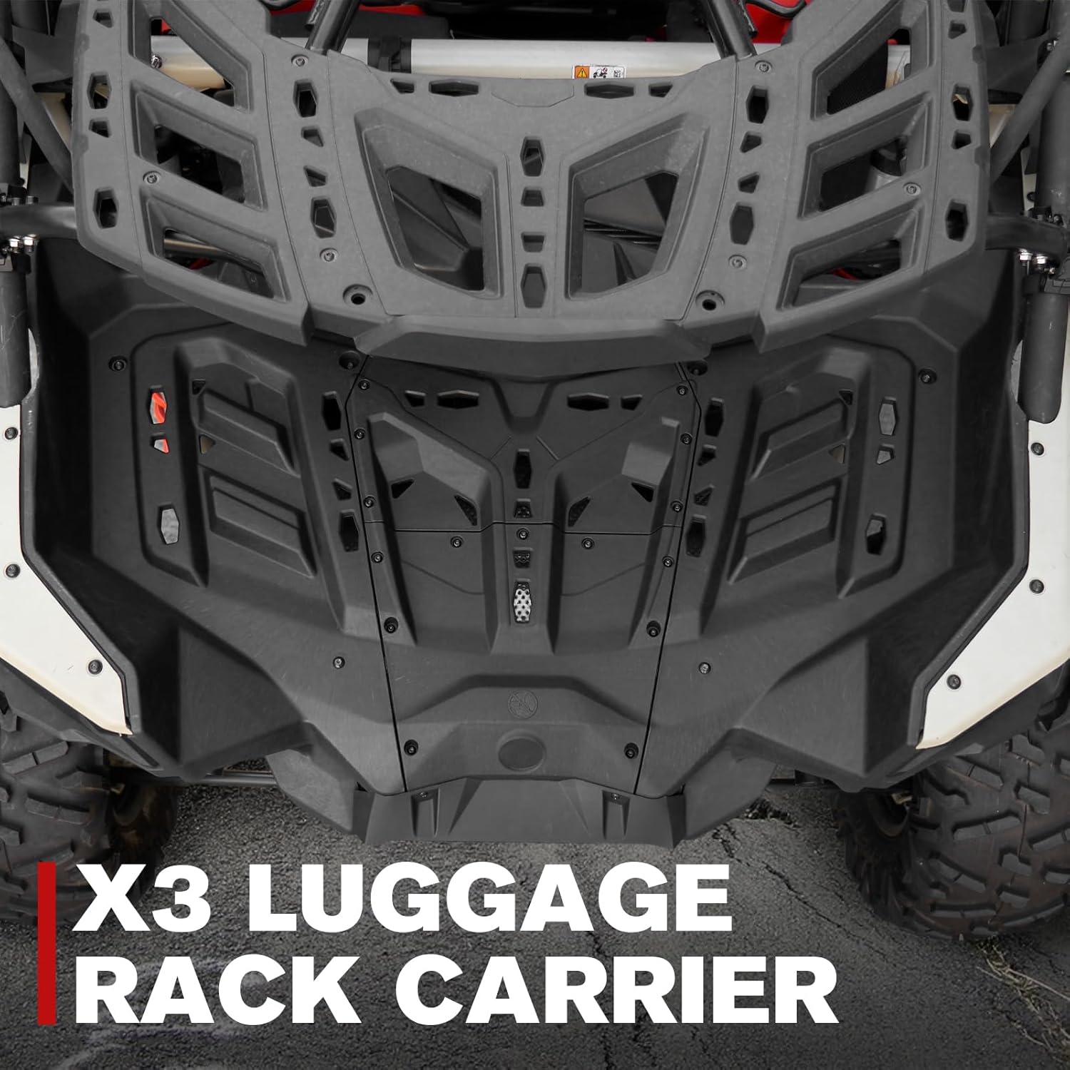 A & UTV PRO Rear Luggage Rack Kit for Can Am Maverick X3 Max R Turbo R RR 2017-2025, Combined Bed Frame Cargo Storage Bed Box Carrier Accessories, Replace OEM # 715006590, 715005711, Black, 1 Set