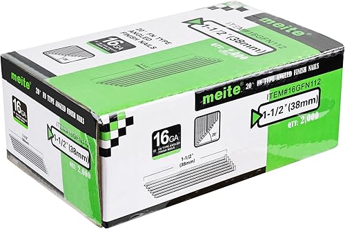 Vista 40 de meite Clavos de acabado en ángulo de calibre 16 de 2-1/2 pulgadas, clavos de acabado galvanizado de 20 grados para pistolas eléctricas o neumáticas