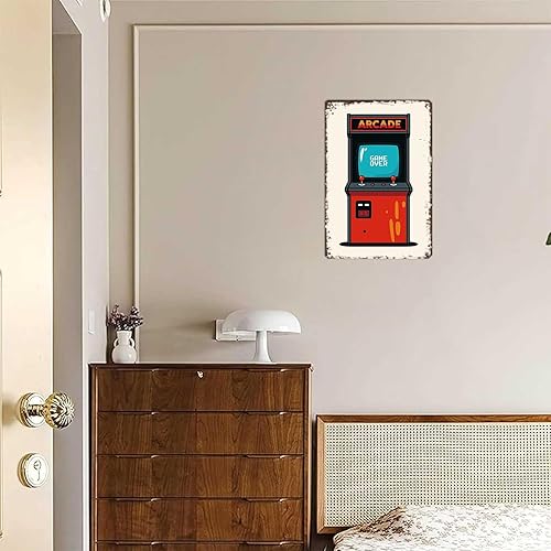 Miniatura 4 de Funny Metal Signs Retro Arcade Posters 70s Wall Art Funny Tin Sign For Home Room Office Decor 8x12inch