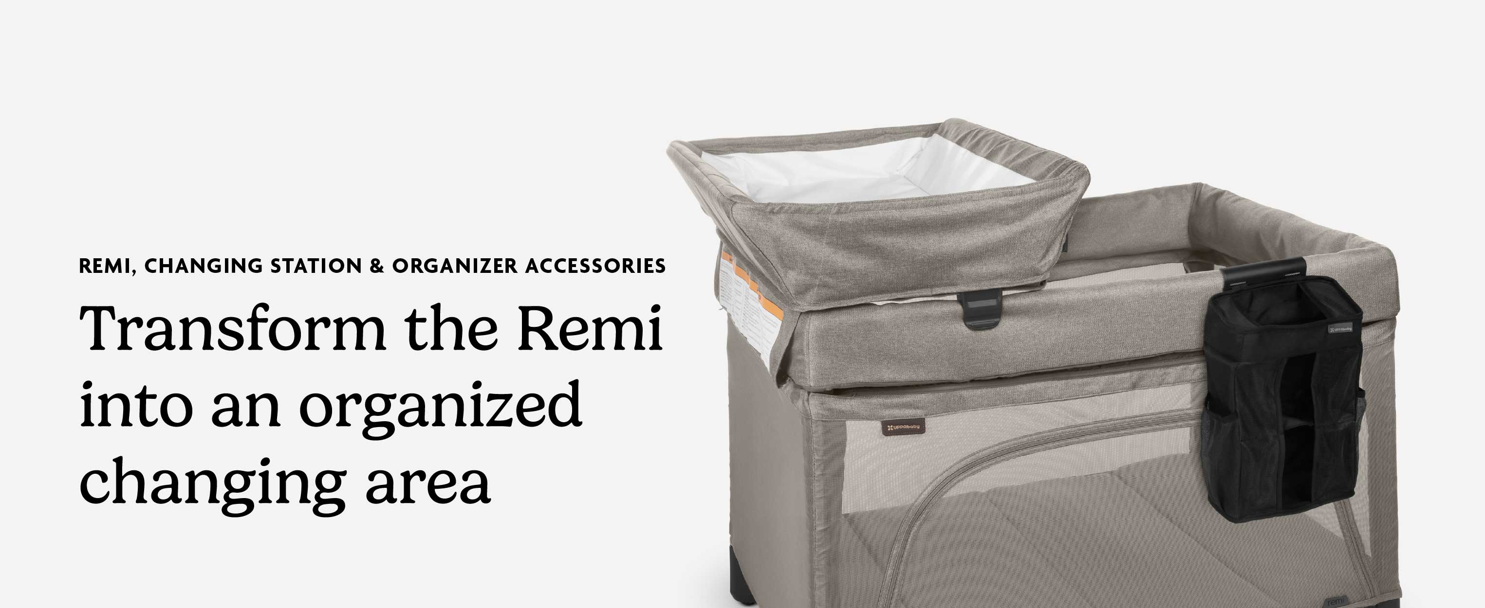 UPPAbaby Remi Playard Bundle, Includes Remi Playard + Changing Station + Changing Station Organizer, Travel Crib – Mesh Bassinet, Storage Bag and Mattress Cover Included – Jake (Charcoal) : Baby