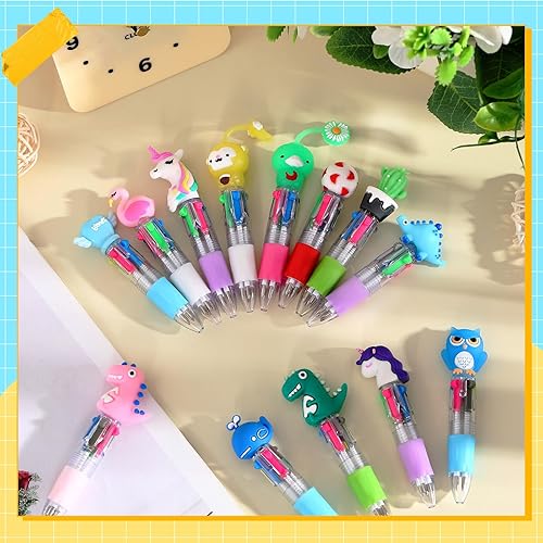 Miniatura 10 de Tenceur 100 bolígrafos de Navidad multicolor retráctiles 6 en 1 a granel, árbol de Navidad, muñeco de nieve, reno, Papá Noel, bolígrafos en uno para