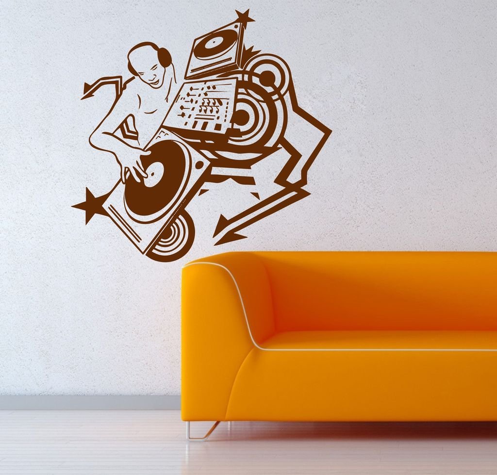 Decor Villa Dj wala babu Wall Sticker & Decal (PVC Vinyl,Size- 58 cm x 58 cm)