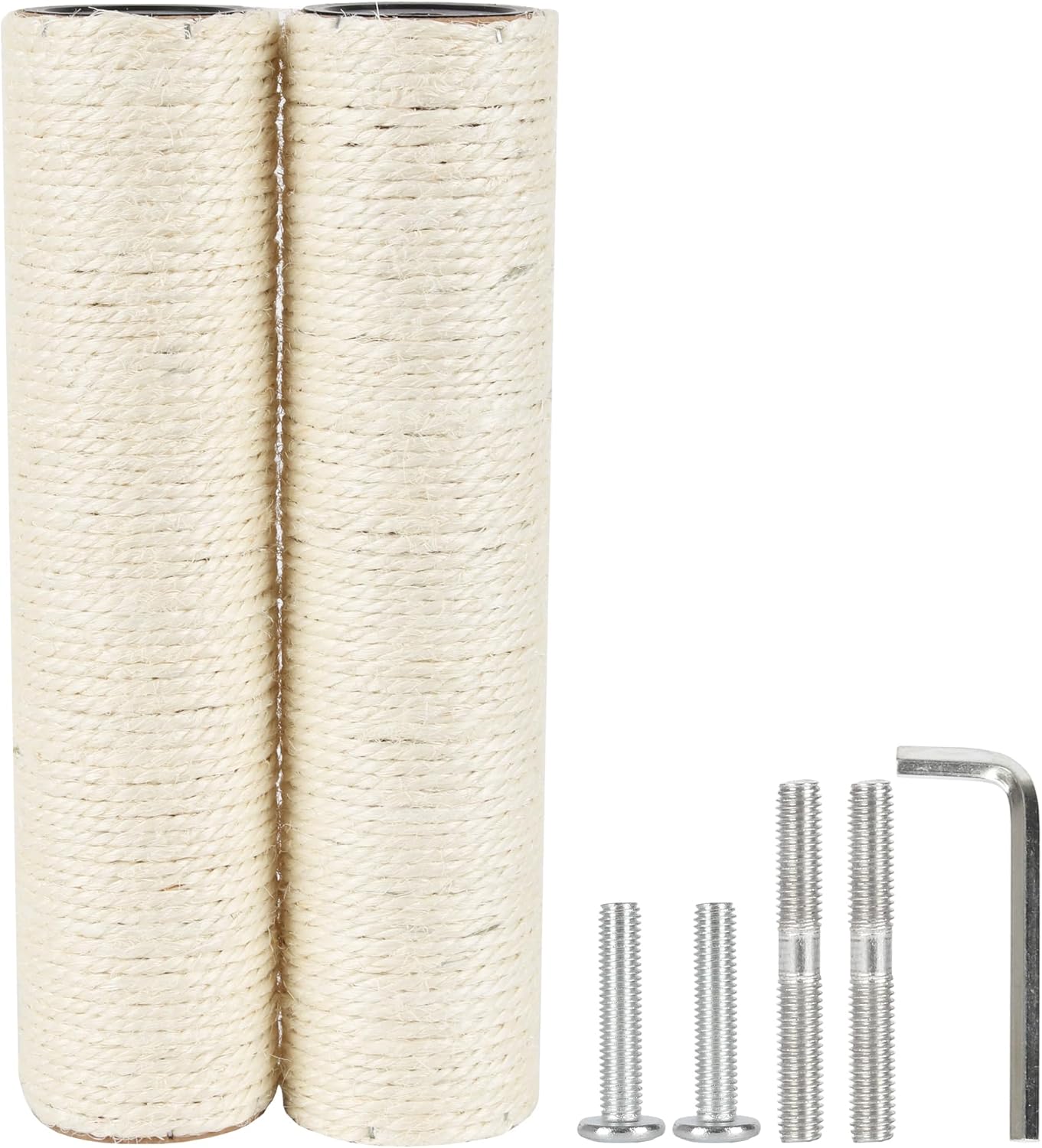 7.4cm 2.91in Diameter Cat Tree Scratching Post Replacement Sisal Pole Parts for Cat Tower (M8, 11.81in/30cm) M8*2posts 11.81in/30cm