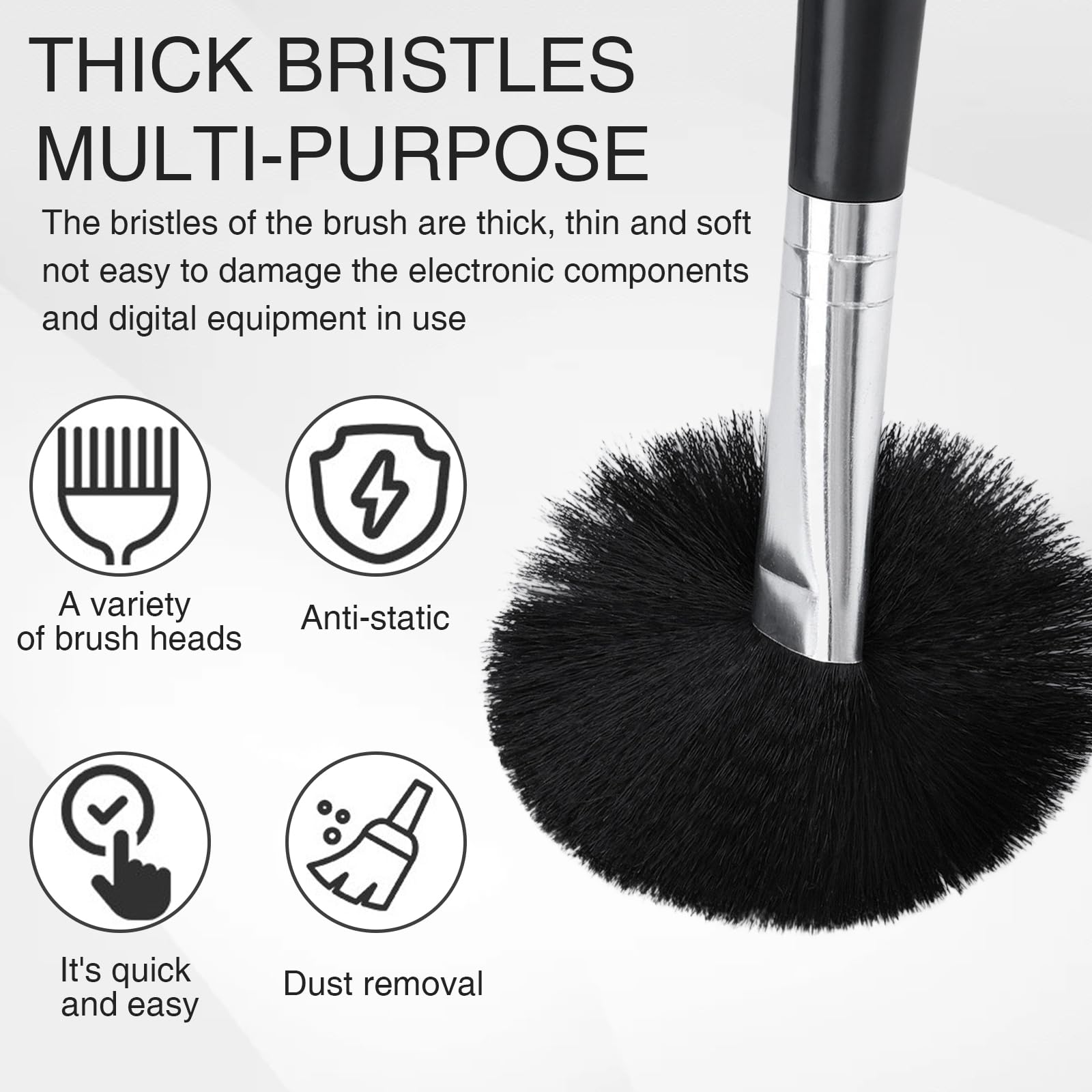 XdealCozyxc 8 Pcs Small Brush Keyboard Cleaning Kit, Portable Plastic Anti Static Brush for Electronic Equipment Dust Cleaning - Image 4