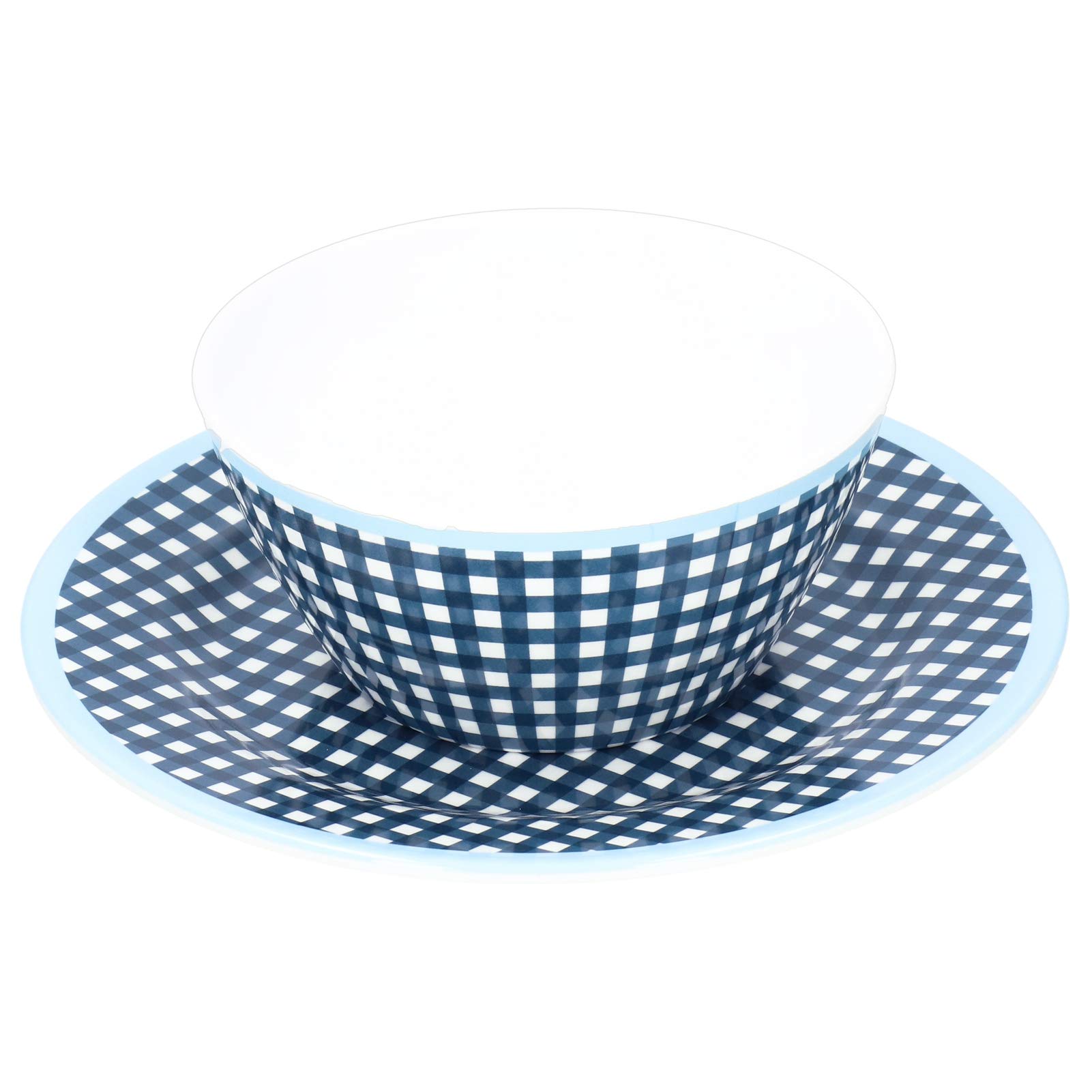 Saladier et assiette porcelaine imitée bleu sombre vaisselle durable pour dessert