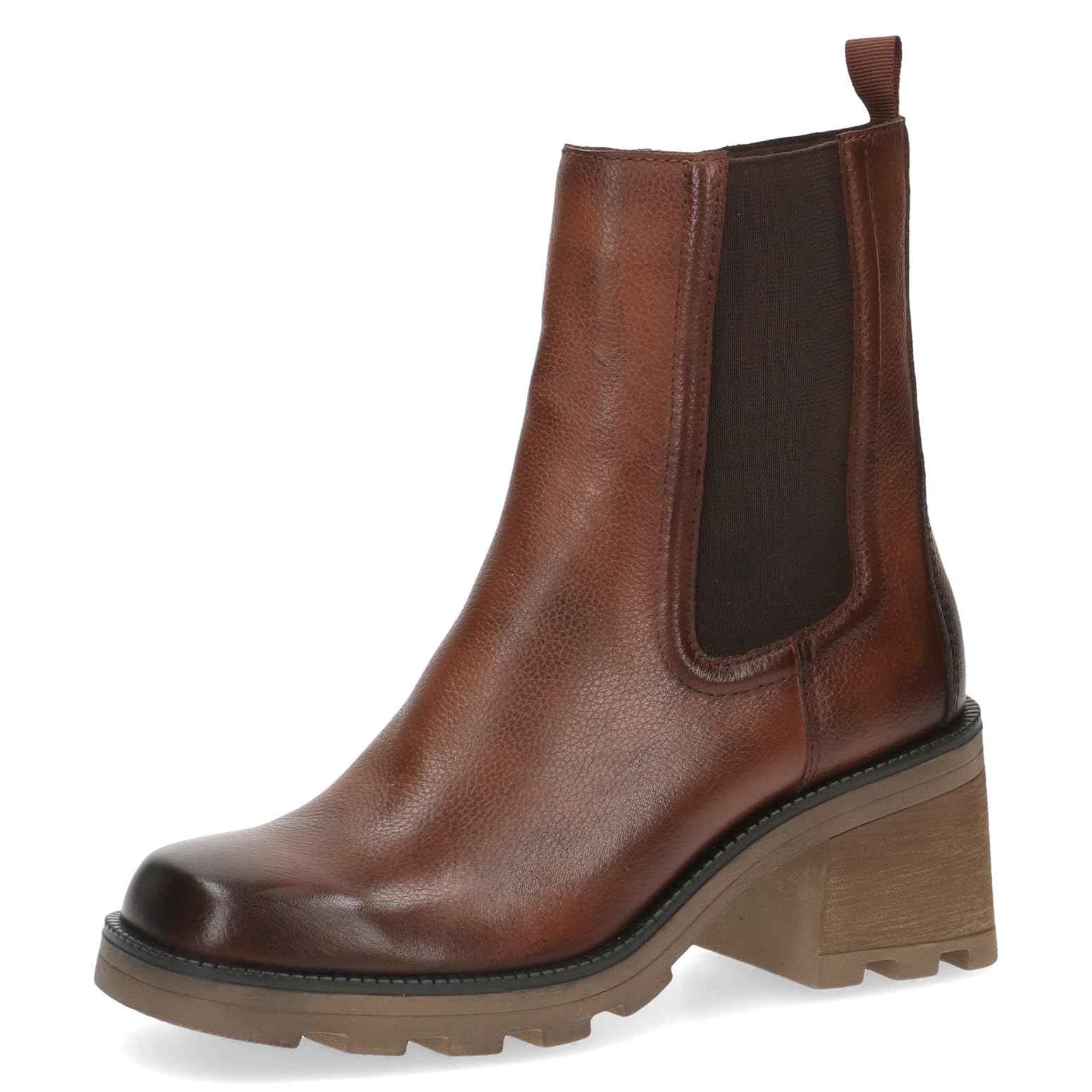 Caprice Women's ankle boots with heel Block heel Elegant, Brown (Cognac Nappa), 4 UK