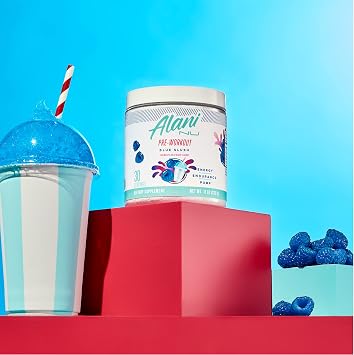 Alani Nu Pre Workout Powder Blue Slush, Amino Energy Boost, Endurance Supplement, Sugar Free, 200mg Caffeine, L-Theanine, Beta-Alanine, L-Citrulline, 30 Servings