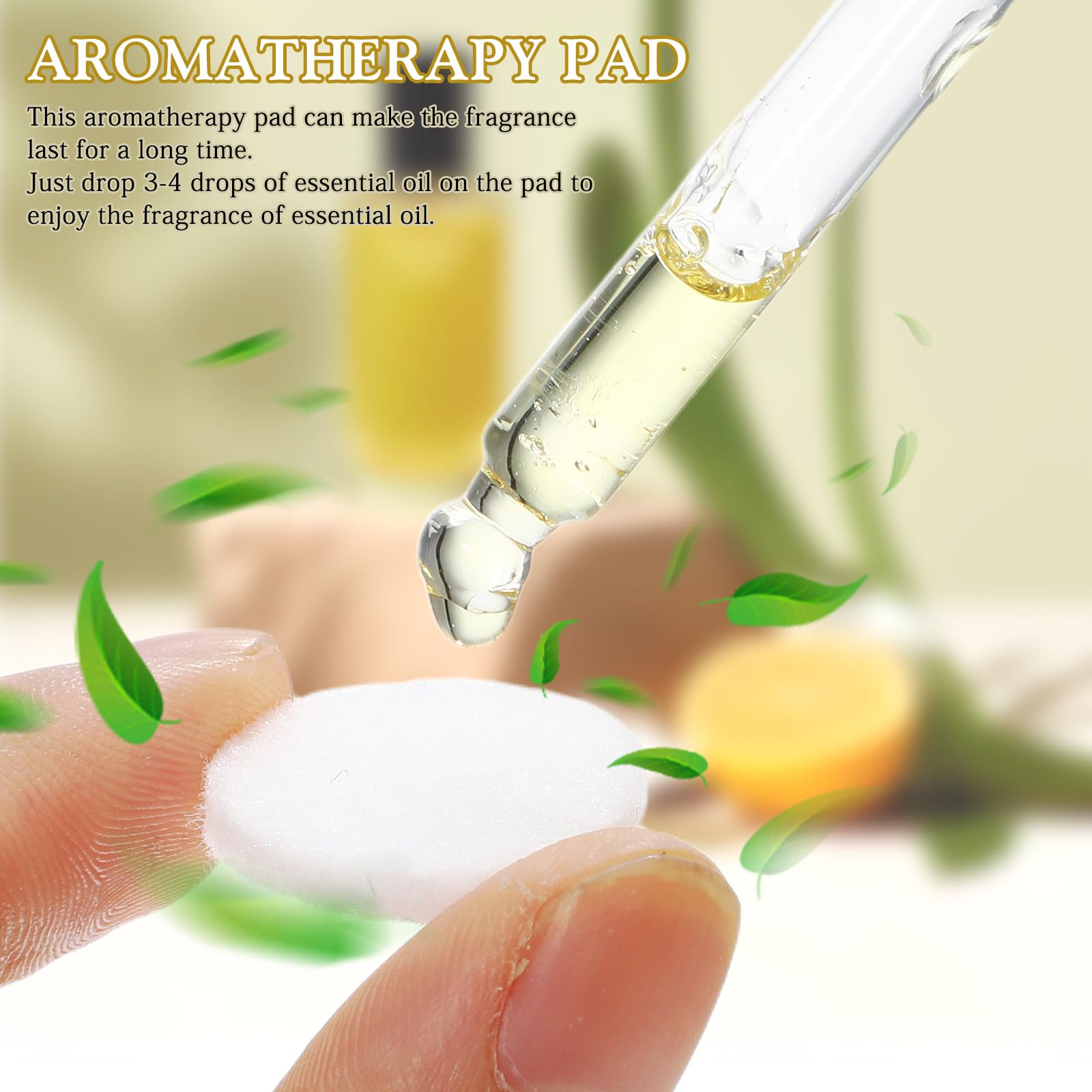 Healeved 50 Almohadillas de Algodón de Color Claro para Collar de Aromaterapia, Recambio Práctico y Portátil para Difusor de Aceites Esenciales en Colgante Aromático