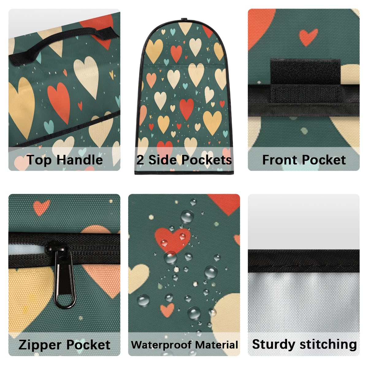 Mixer Cover Coffee Maker Cover Christmas Love Heart Stand Mixer Cover With Pockets Kitchen Aid Mixers Accessories