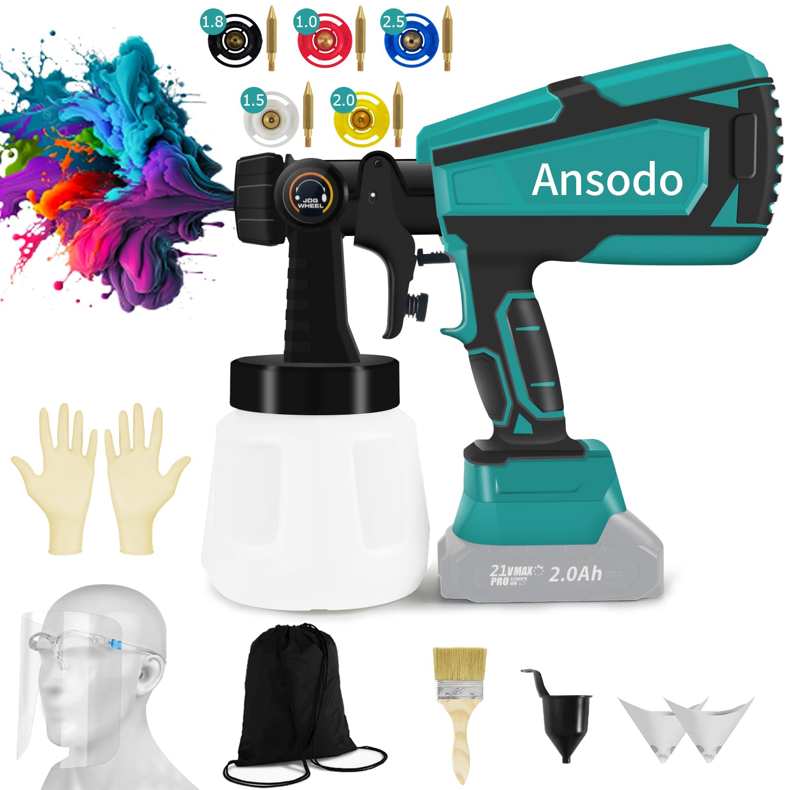 Amazon | Ansodo スプレーガン コードレススプレーガン 電動