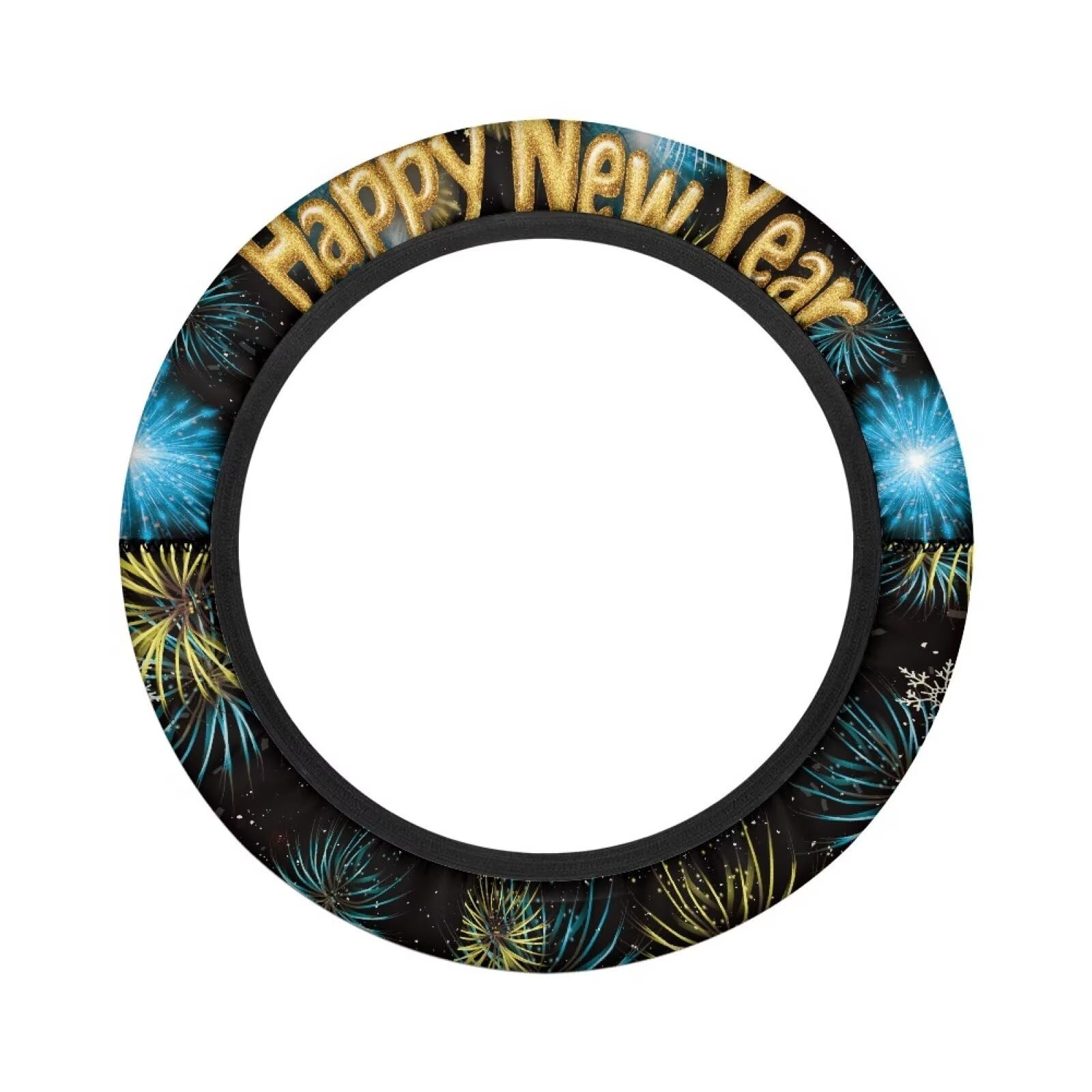 Boatee New Year Golf Cart Steering Wheel Cover Comfortable Golf Cart Decor Universal Steering Wheel Cover 14 Inch Steering Wheel Protector for Club Car Warm in Winter and Cool in Summer Black