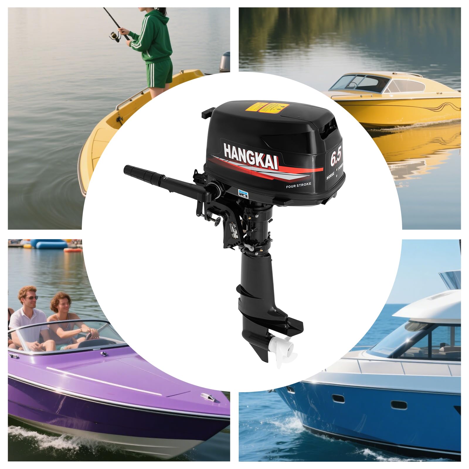 Motor fuera de borda 4 tiempos 6.5CV 123cc Eje Corto Barco Neumático