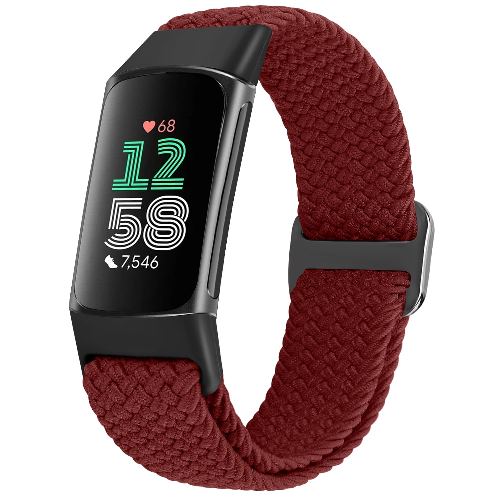 Huamanlou Geflochtenes Armband Kompatibel mit Fitbit Charge 6/Fitbit Charge 5 Armband, Weiches Verstellbares Sport Nylon Ersatzarmband für Damen Herren