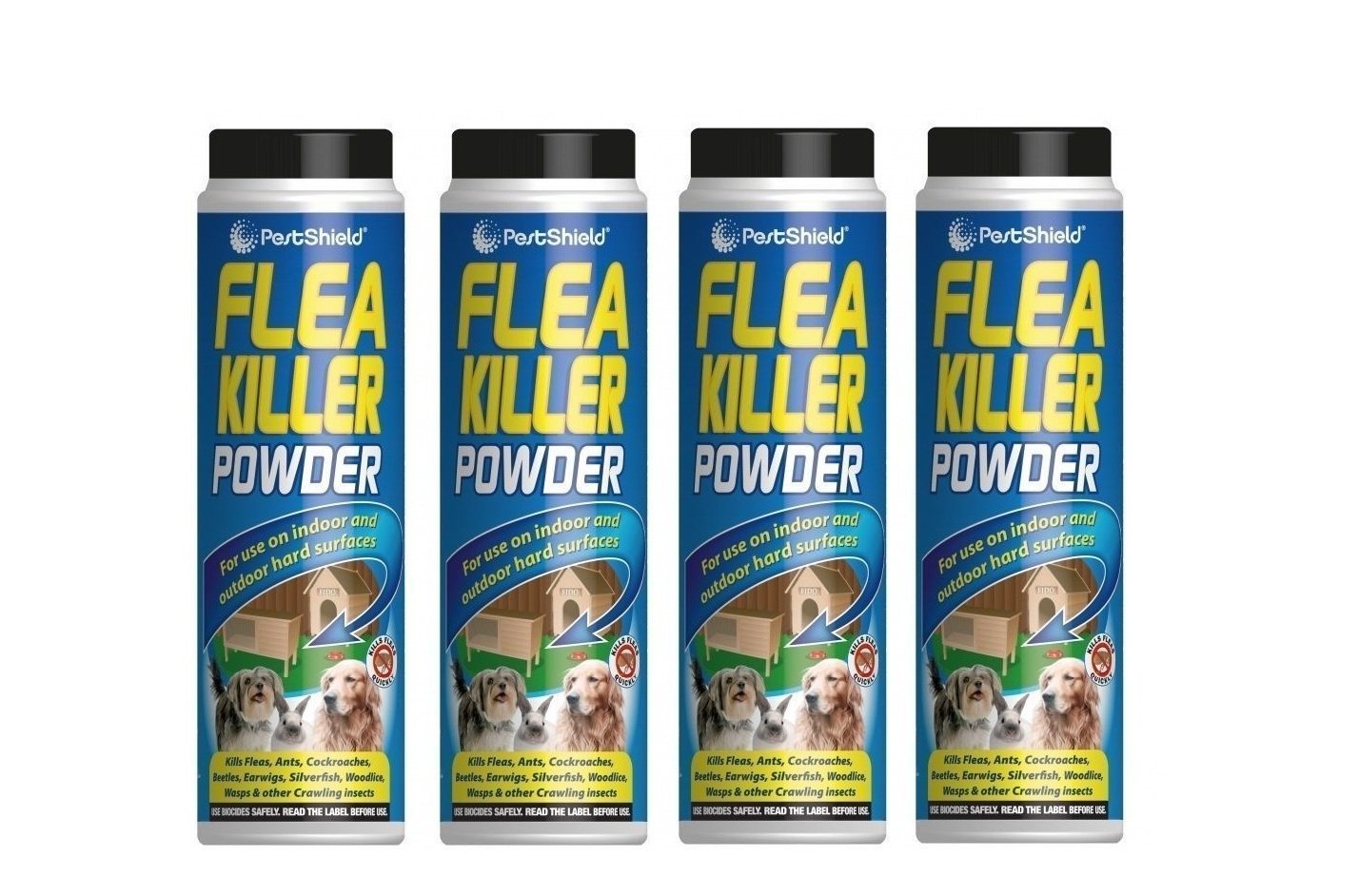 Pestshield Flea Killer Powder Crawling Insect Killer Indoor & Outdoor 200g Each (4pack)