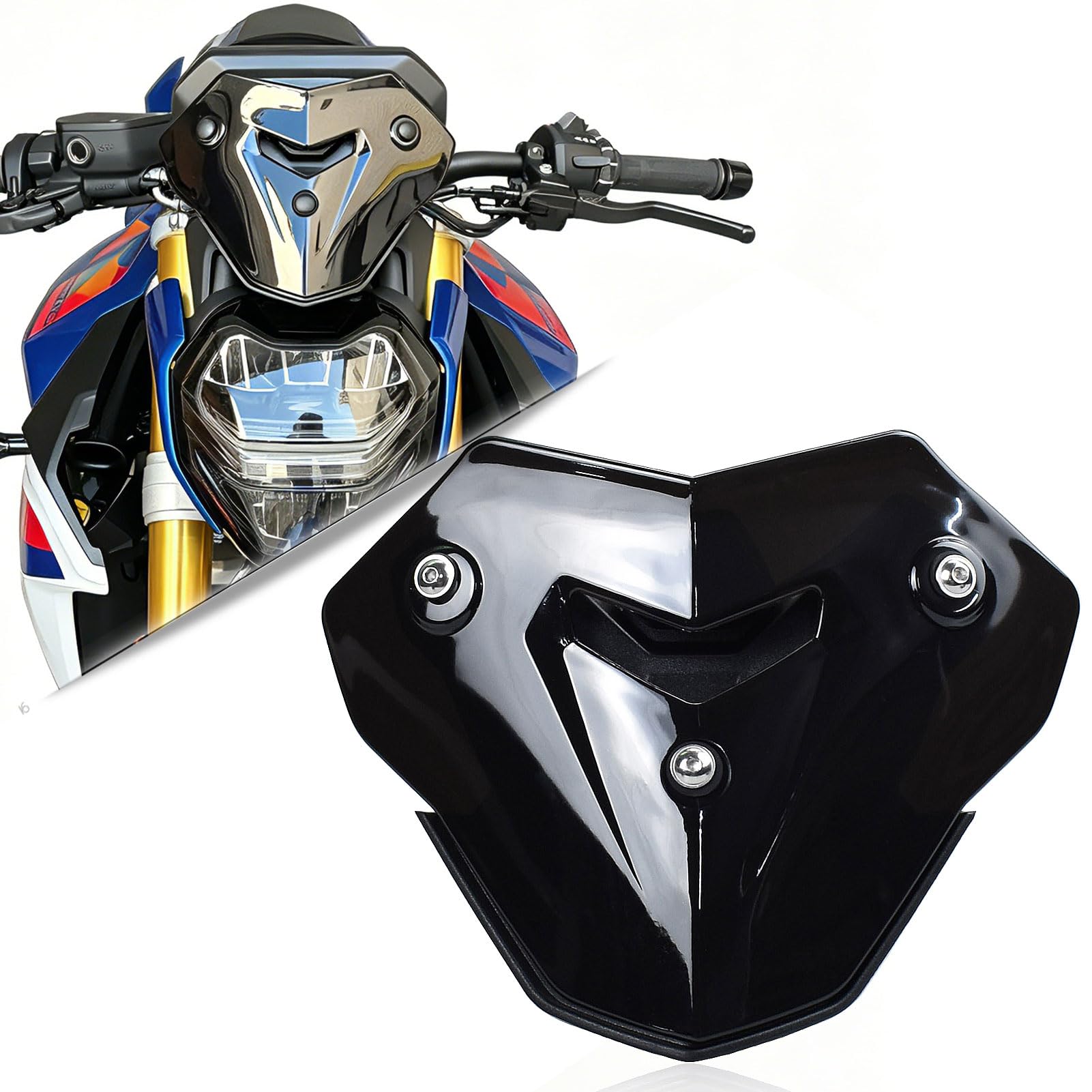 Housse de Pare-Brise Noire fumée pour Moto Compatible with F900R F 900R F 900 R Accessoires 2020 2021 2023 Pare-Brise Protecteur Coupe-Vent Flyscreen Déflecteur de Vent de carénage Avant