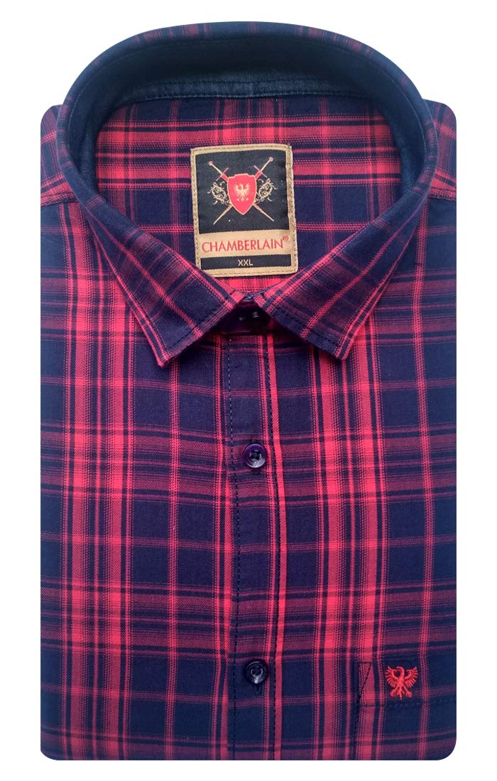 Men's Regular Fit Checkered Casual Shirt (J13245C)- Half Sleeves