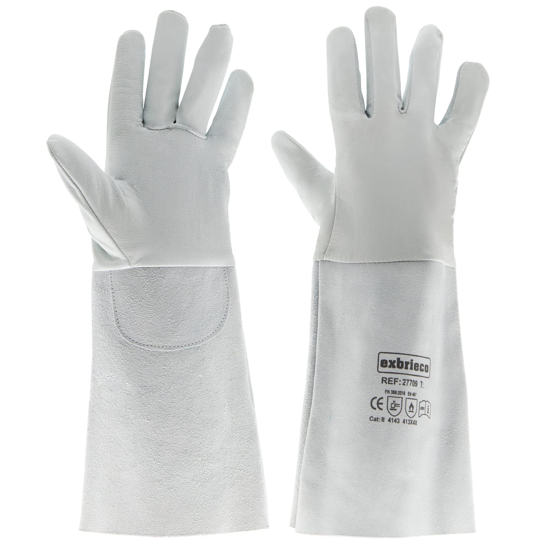 1, 2, 3 o 6 Pares de Guantes de Trabajo, Guantes de Protección de Piel Vacuno, Guantes de Cuero, Protección de Antebrazo, Protección a la Abrasión, Antidesgarros, Jardinería y Soldadura.