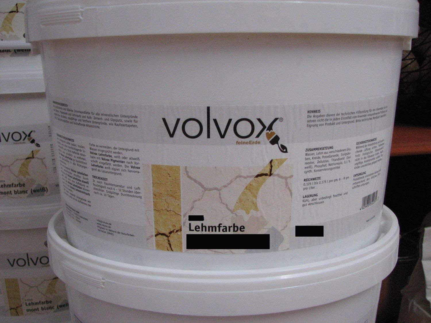 Volvox Lehmfarbe 10 Liter weiß