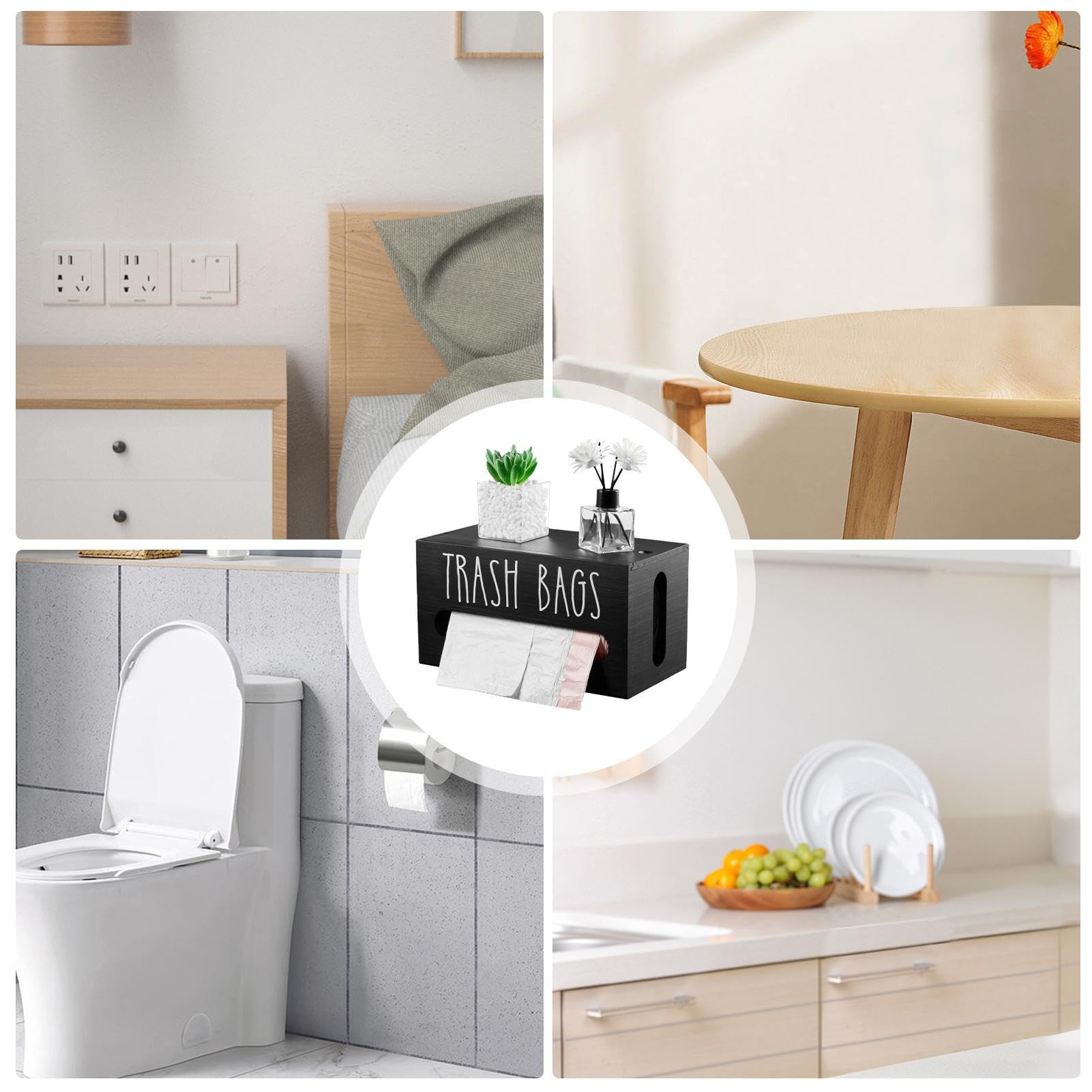 Organizer Per Sacchetti Spazzatura In Bambù - Dispenser 2 In 1 Per Sotto Lavello, Cucina - 5