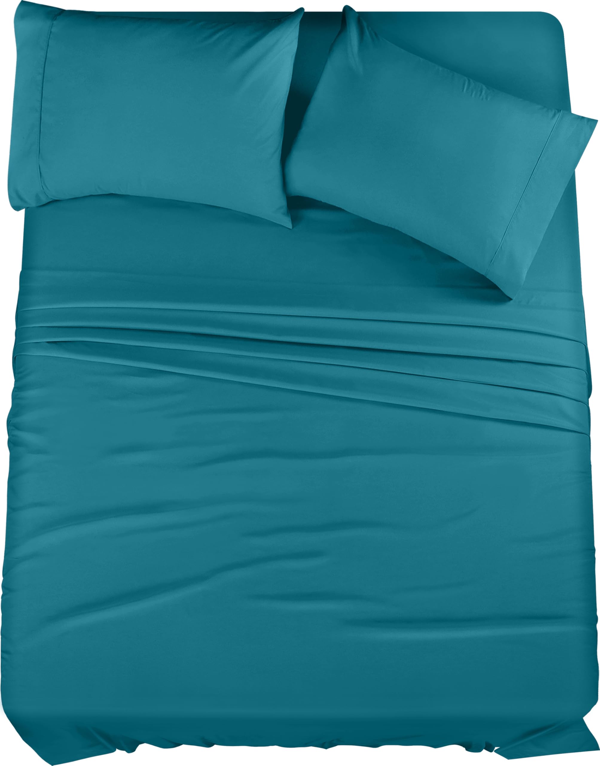 Utopia BeddingUtopia Bedding Queen Sheet Set – 4 Piece Bed Sheets for Queen Size Bed, Soft and Breathable Microfiber, Includes 1 Fitted Sheet, 1 Flat Sheet and 2 Pillowcases (Denim Blue)OEKO-TEX STANDARD 100