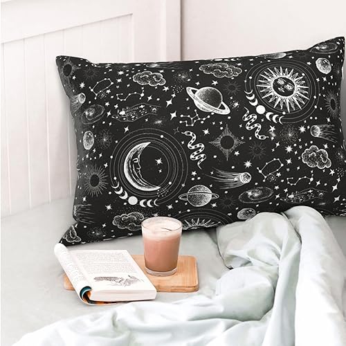 Miniatura 2 de Funda de almohada de sol y luna de 16 x 24 pulgadas, fundas de almohada con cremallera oculta, funda de almohada lumbar, tamaño Queen, fundas de