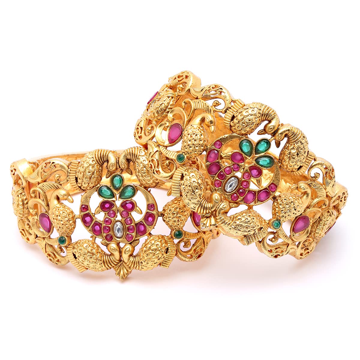 See full amazon price history chart for Karatcart Set of 2 Antique Gold Plated Peacock Design Rajwadi Temple Bangles for Women Karatcart Set of 2 Antique Gold Plated Peacock Design Rajwadi Temple Bangles for Women (B0BRSJB5TZ) Amazon Price History, Amazon Price Tracker