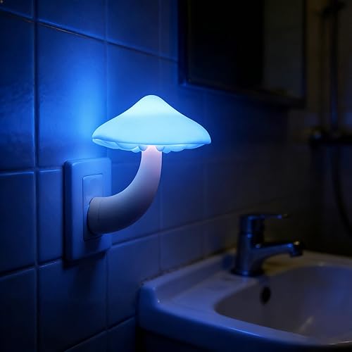 Miniatura 6 de AUSAYE Paquete de 4 luces nocturnas enchufables, luces LED de noche con forma de hongo para niños, adultos, dormitorio, baño, pasillo, escaleras,