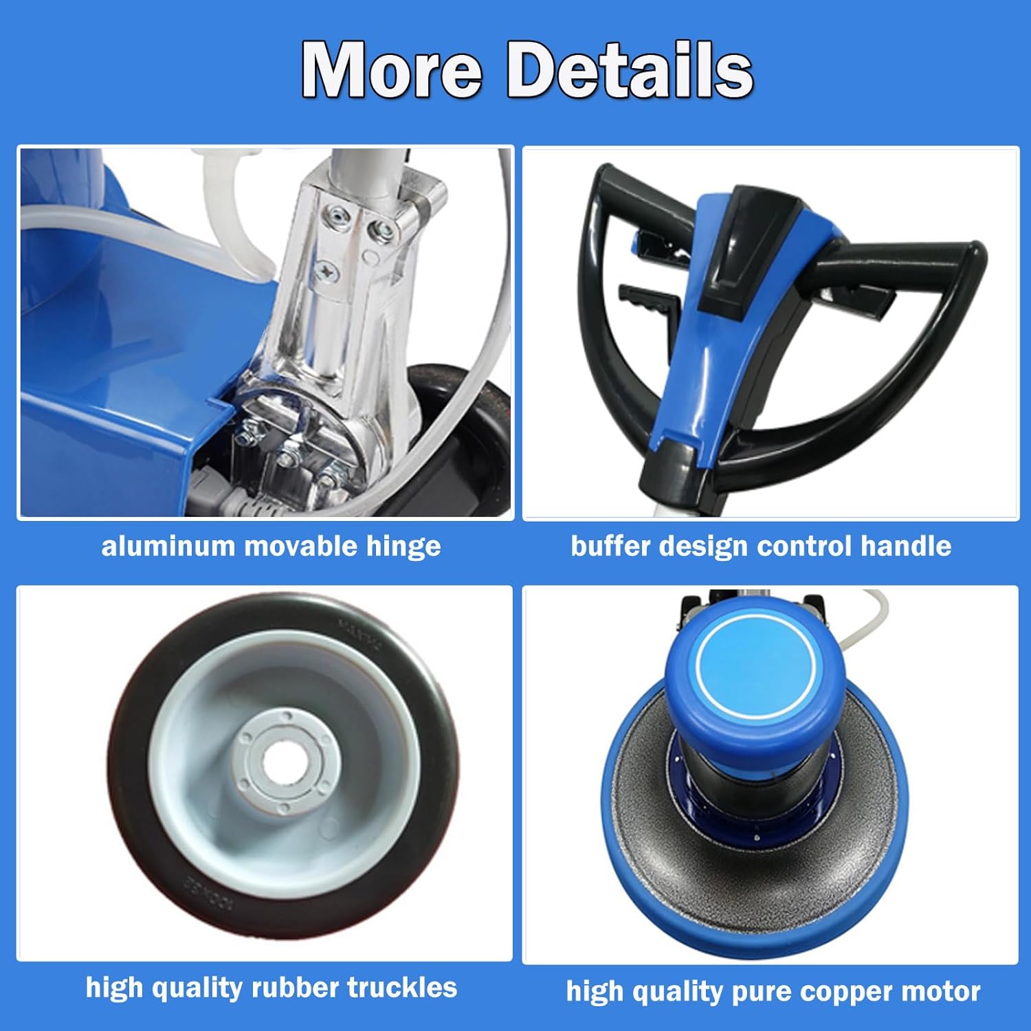 INTSUPERMAI Commercial Floor Buffer Industrial Floor Polisher Buffer Machine 17" Single Pad Tile Scrubber Burnisher Floor Scrubber Cleaner Heavy Duty Tile Scrubber 175rpm/min 110V