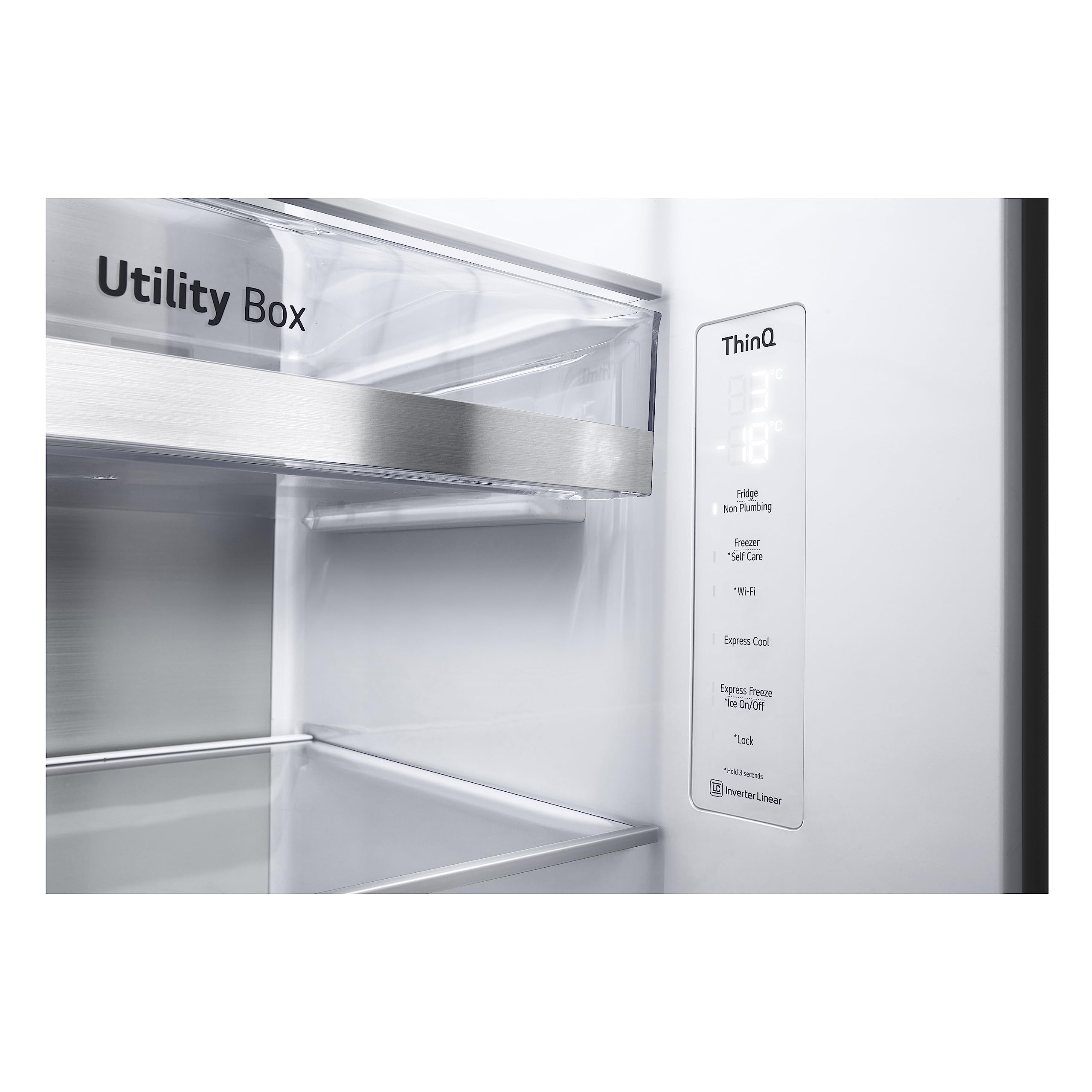 LG GSLV91MBAD Frigorifero Americano Side-by-Side, Classe D, Frigorifero No Frost, 635L, Wi-Fi, Door & Linear Cooling, Fresh Balancer, Dispenser senza allaccio, Igienizzazione UVnano, Acciaio