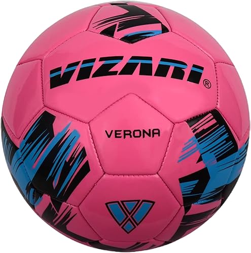 Vizari Verona - Balón de fútbol para niños, jóvenes, adultos, tamaño 3, 4, 5, práctica y partido, pelota de fútbol para interiores y exteriores para