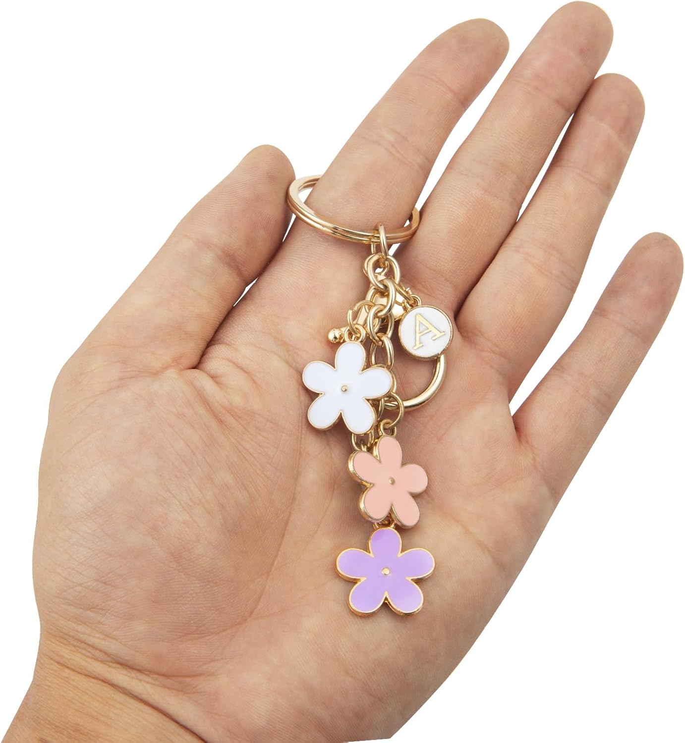 Fashion Keychain for Women Cute Stainless Steel Keychain Initial Letter Keys Charm Gifts - Image 3