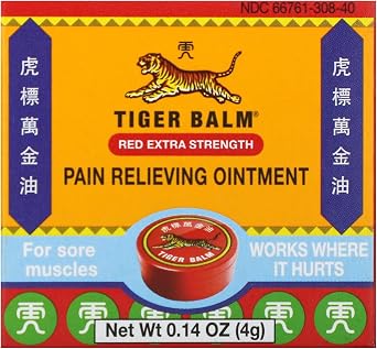 Tiger Balm, Red Pocket Size Tin, Extra Strength Tiger Balm 4 g Balm
