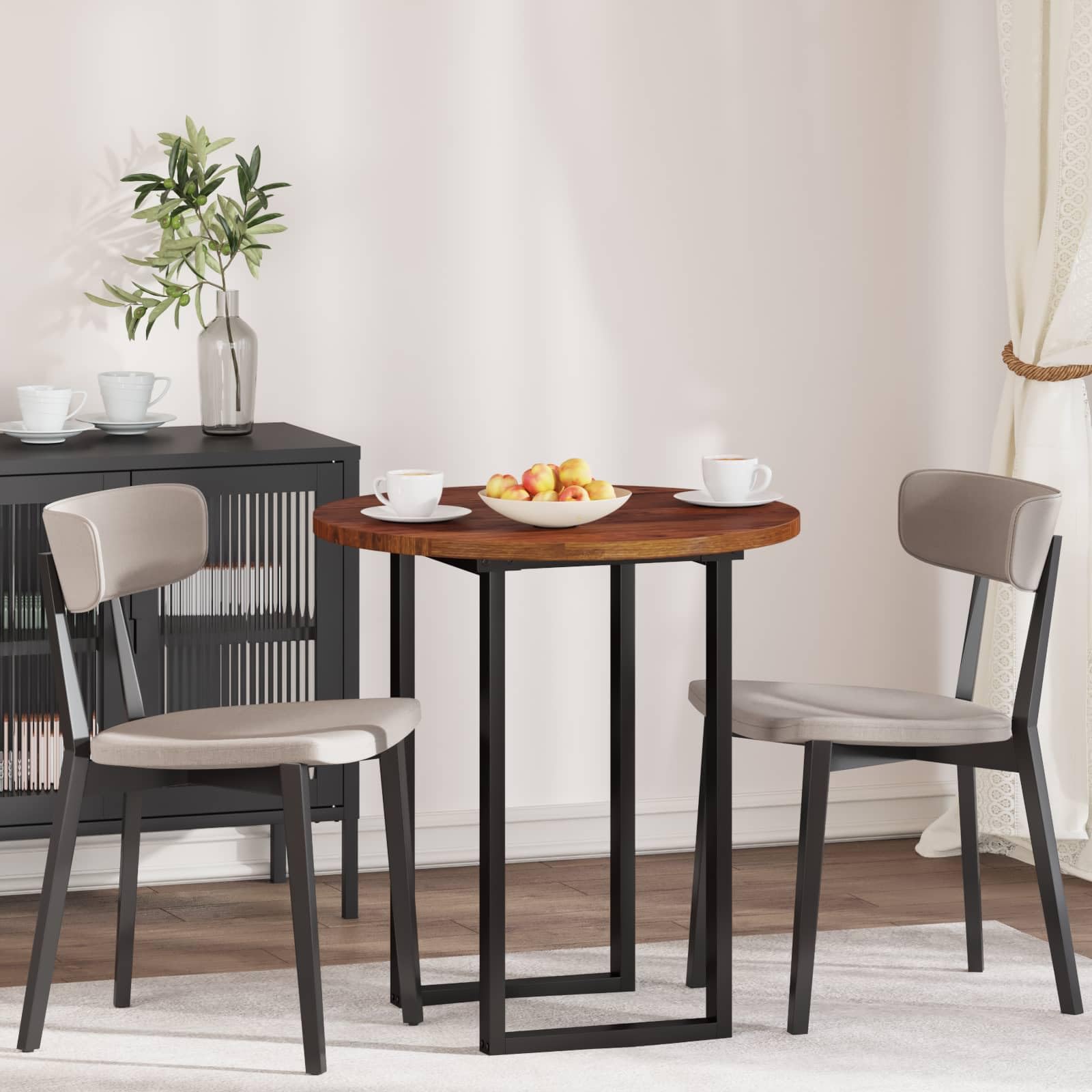 Piano da tavolo marrone chiaro in legno di rovere massiccio, Ø 70 x 2,5 cm, superficie in legno reversibile per cucina, ufficio, soggiorno, accessorio stabile per mobili fai da te, tavolo da