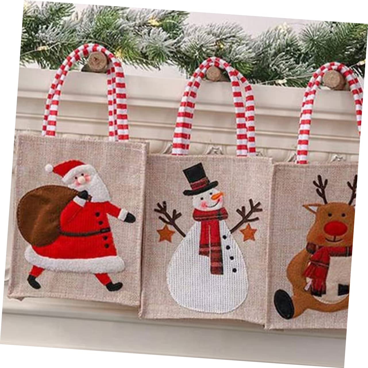 ABOOFAN 9 Pz Sacchetto Sacchettini Bomboniere Borsa Per Bomboniere Sacchetti Regalo in Tessuto Natalizio Sacchetti Regalo Per Le Vacanze Buste Natalizie Natale Stoffa Decorare