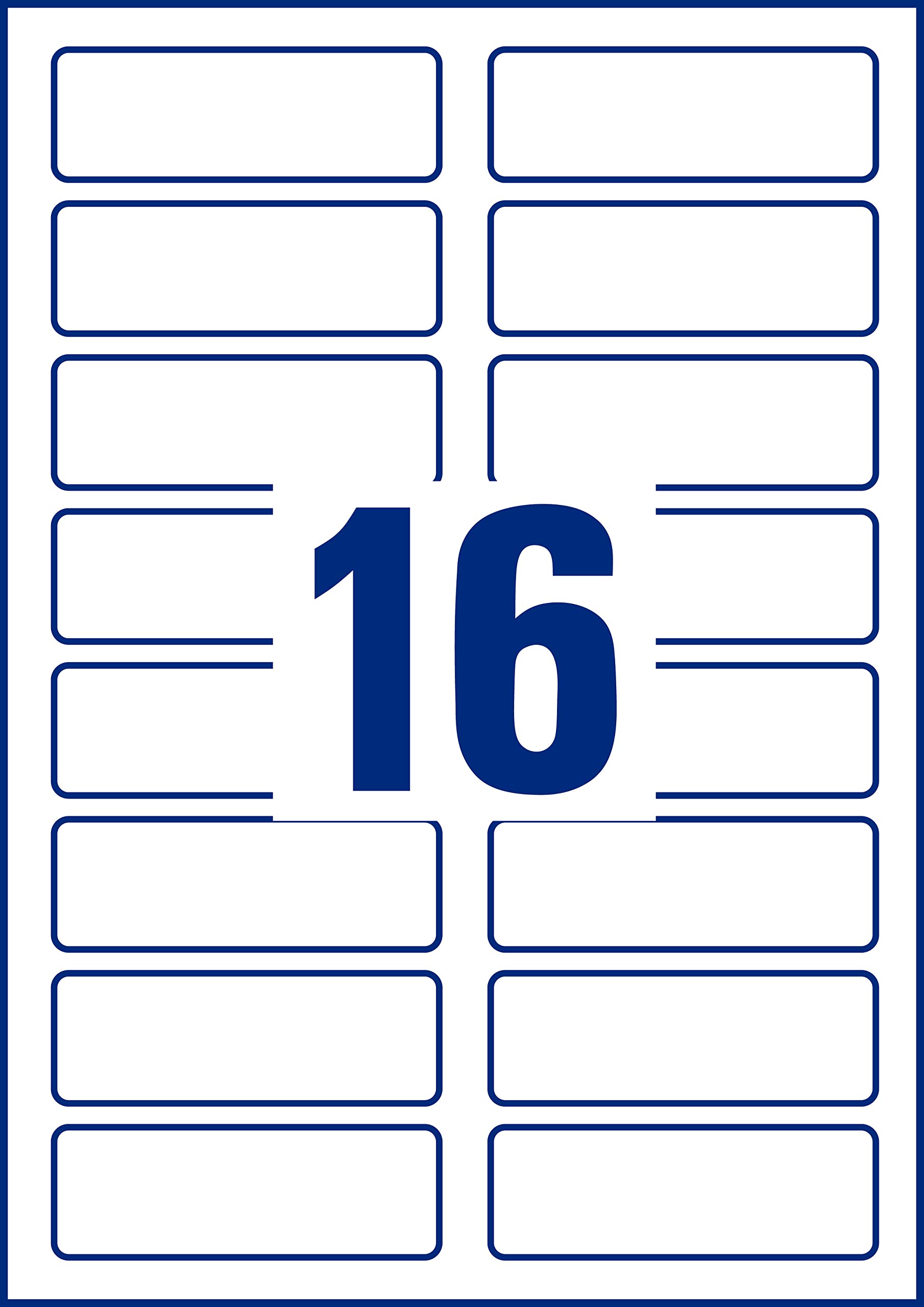 Avery Zweckform l4783–20 Nom Étiquettes, 88,9 x 31 mm, 20 feuille/320 Etiquettes Blanc