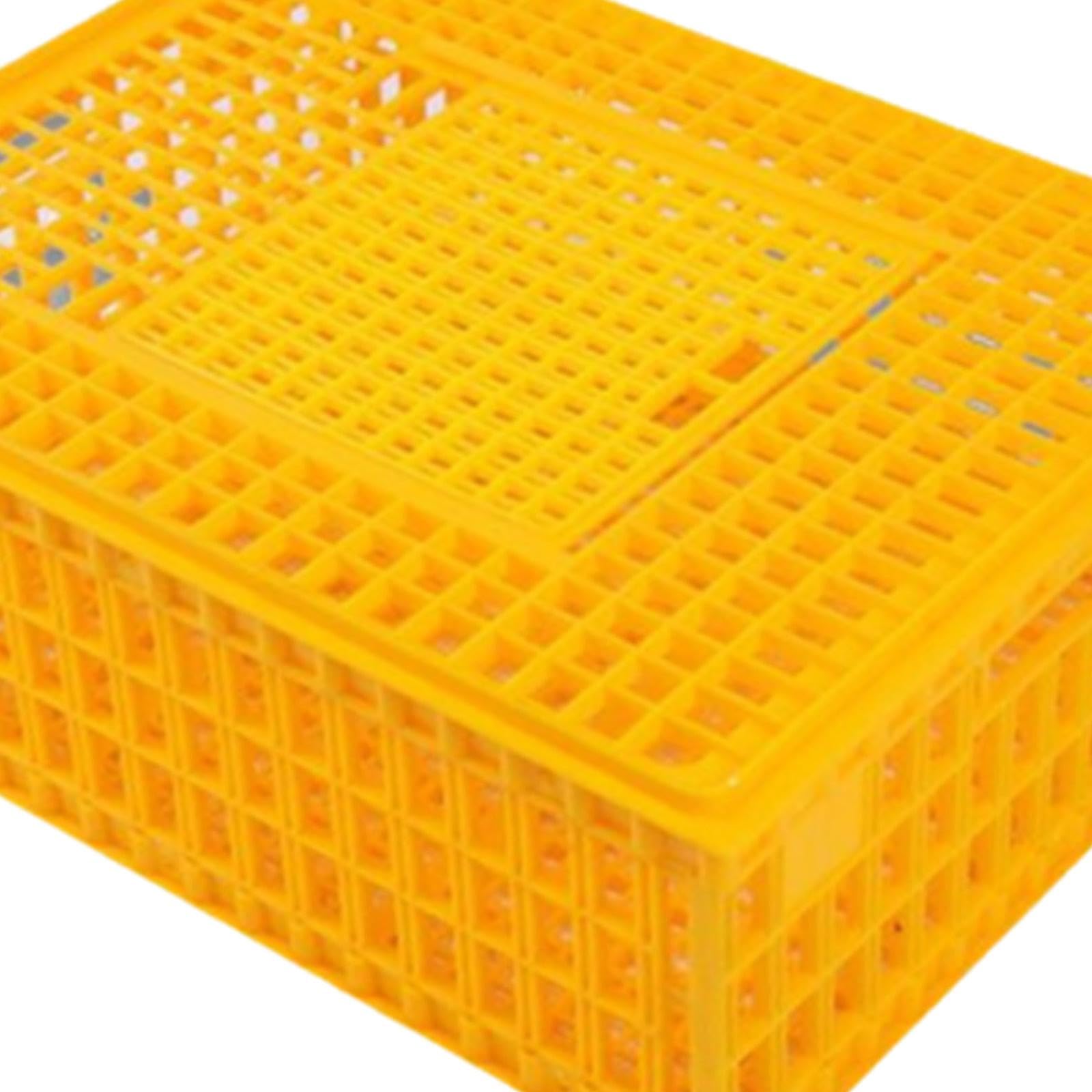 Jaula Apilable para El Transporte de Aves de Corral, Transportín para Pollos, Caja de Transporte para Hámsteres, Palomas Y Pavos, Amarillo